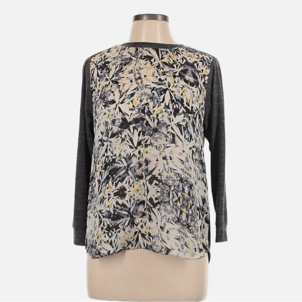 Rebecca Taylor Women Gray Long Sleeve Blouse 8